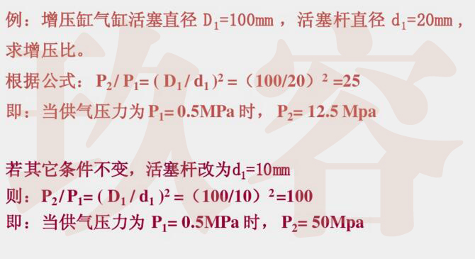 增壓缸增壓比計算實例 增壓缸增壓比計算實例