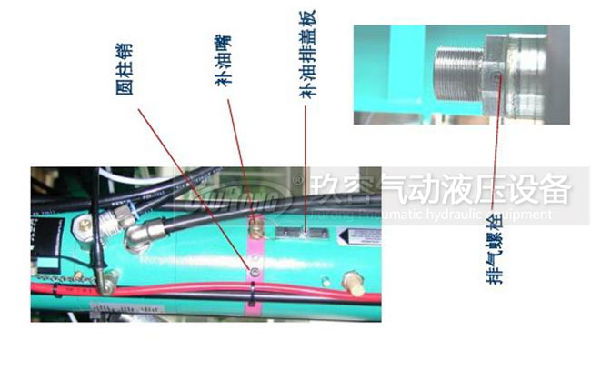 S/BS/RP/T型氣液增壓缸活塞桿向上安裝時補油對照圖 S/BS/RP/T型氣液增壓缸活塞桿向上安裝時補油對照圖