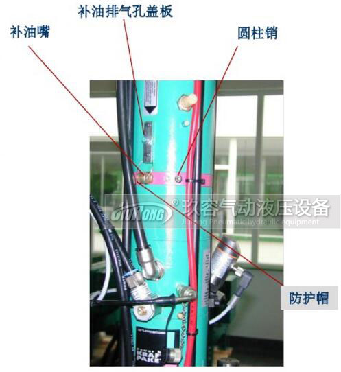 S/BS/RP/T型氣液增壓缸活塞桿向下安裝時補油對照圖 S/BS/RP/T型氣液增壓缸活塞桿向下安裝時補油對照圖