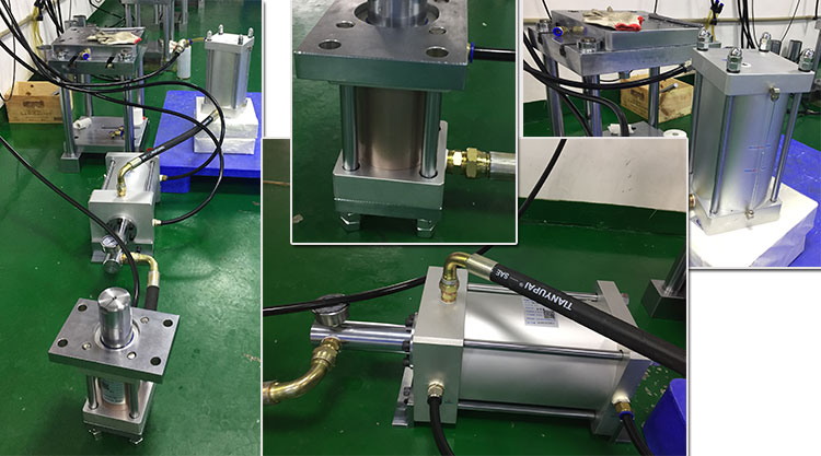油氣隔離型氣液增壓器(儲油筒分離型)產品測試中 油氣隔離型氣液增壓器(儲油筒分離型)產品測試中